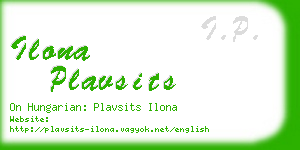 ilona plavsits business card